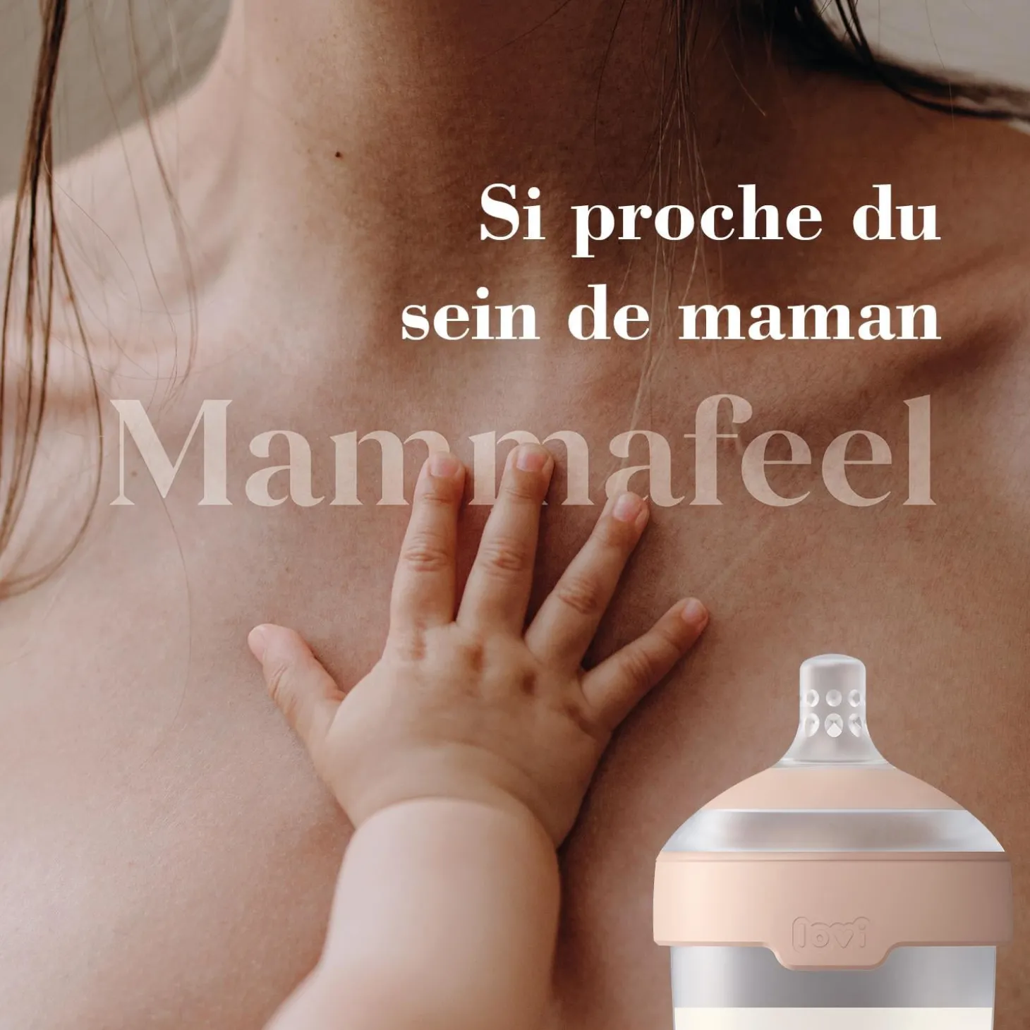Difrax Lovi Mammafeel Biberon Wide Blanc 330 ml