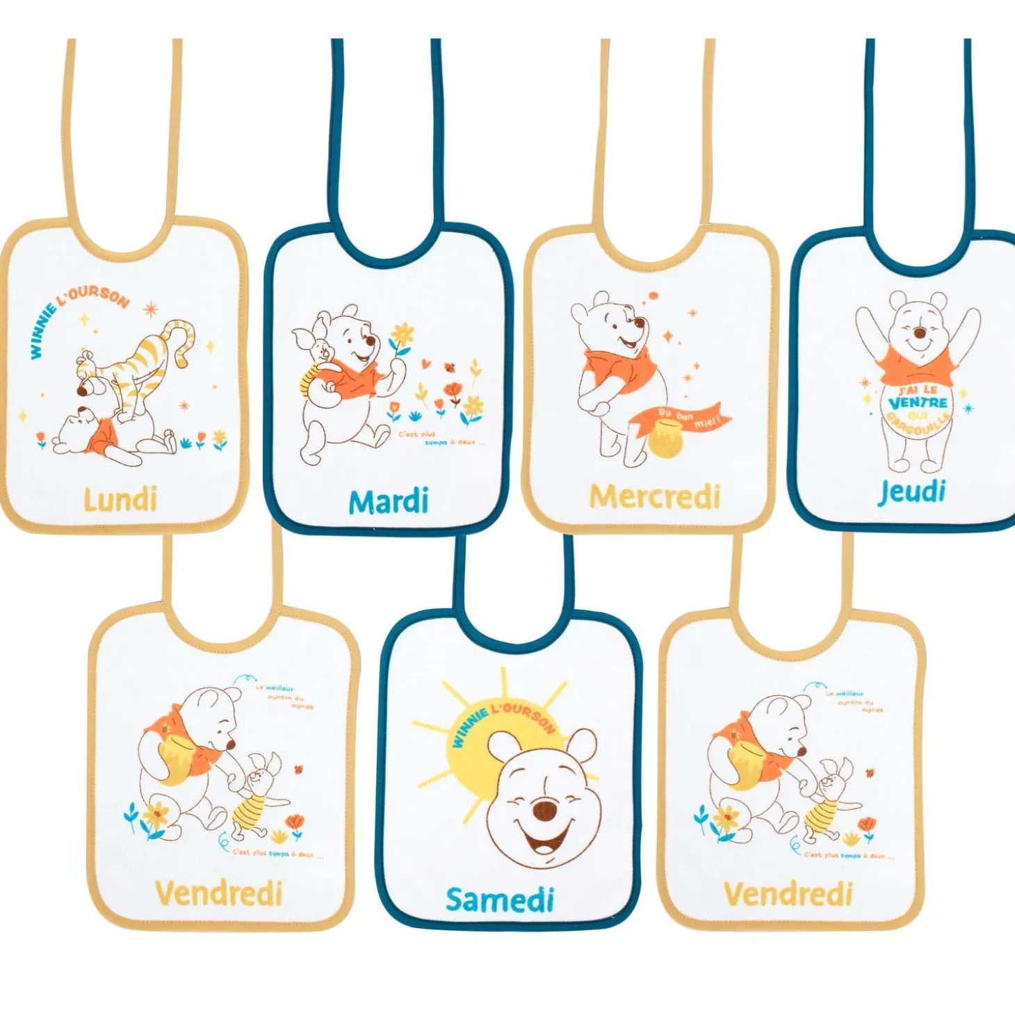Disney Baby Lot de 7 Bavoirs Naissance Winnie 0 - 6 mois