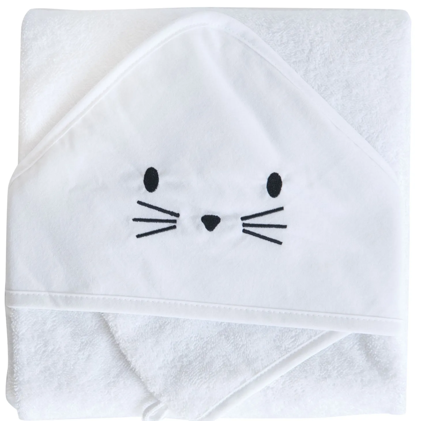 Domiva Coffret sortie de bain + gant Blanc 75x75 cm