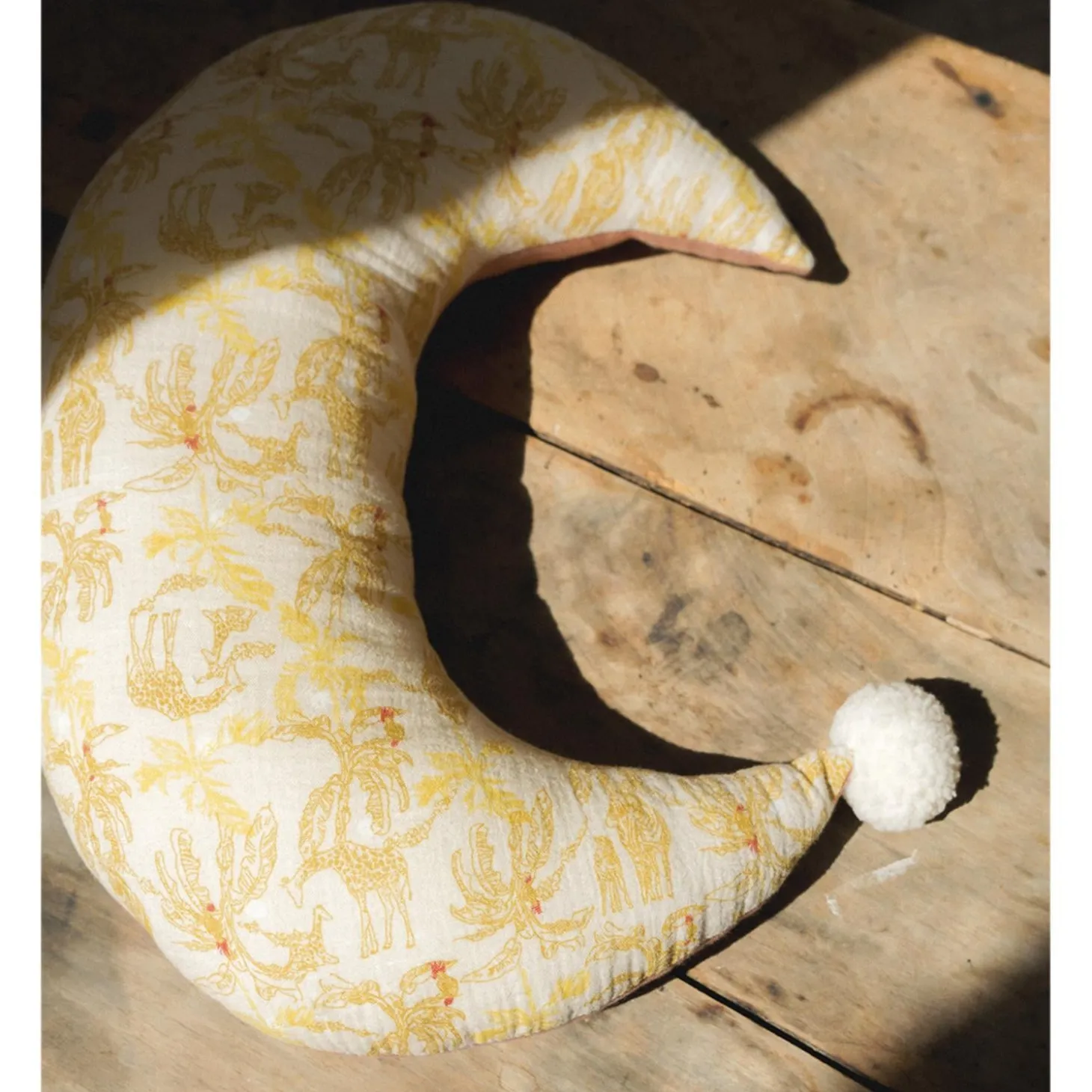 Domiva Coussin Lune à Pompons Honey Moon Beige