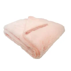 Domiva Couverture Snow doublée Microdoux Lait Fraise 75x100 cm