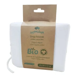 Domiva                    Drap housse en coton bio    Blanc            70x140 cm