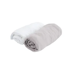 Domiva                    2 draps housse Jersey    Blanc/Perle            70x140 cm