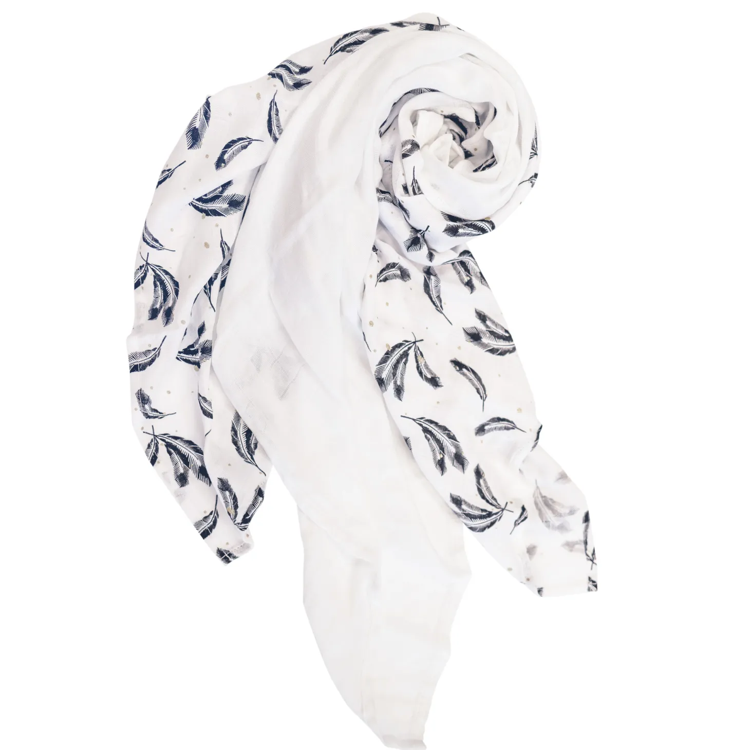 Domiva 3 langes en bambou : 2 imprimés + 1 étoile Plumes 60x60 cm
