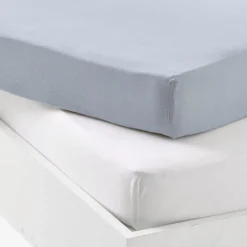 Domiva                    Lot 1 Alèse Pu + 1 Drap Housse    Blanc/Light Blue            60x120 cm