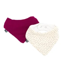 Domiva                    Lot de 2 bavoirs bandana mousseline    Rouge