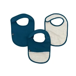 Domiva                    Lot de 3 bavoirs mousseline    Bleu