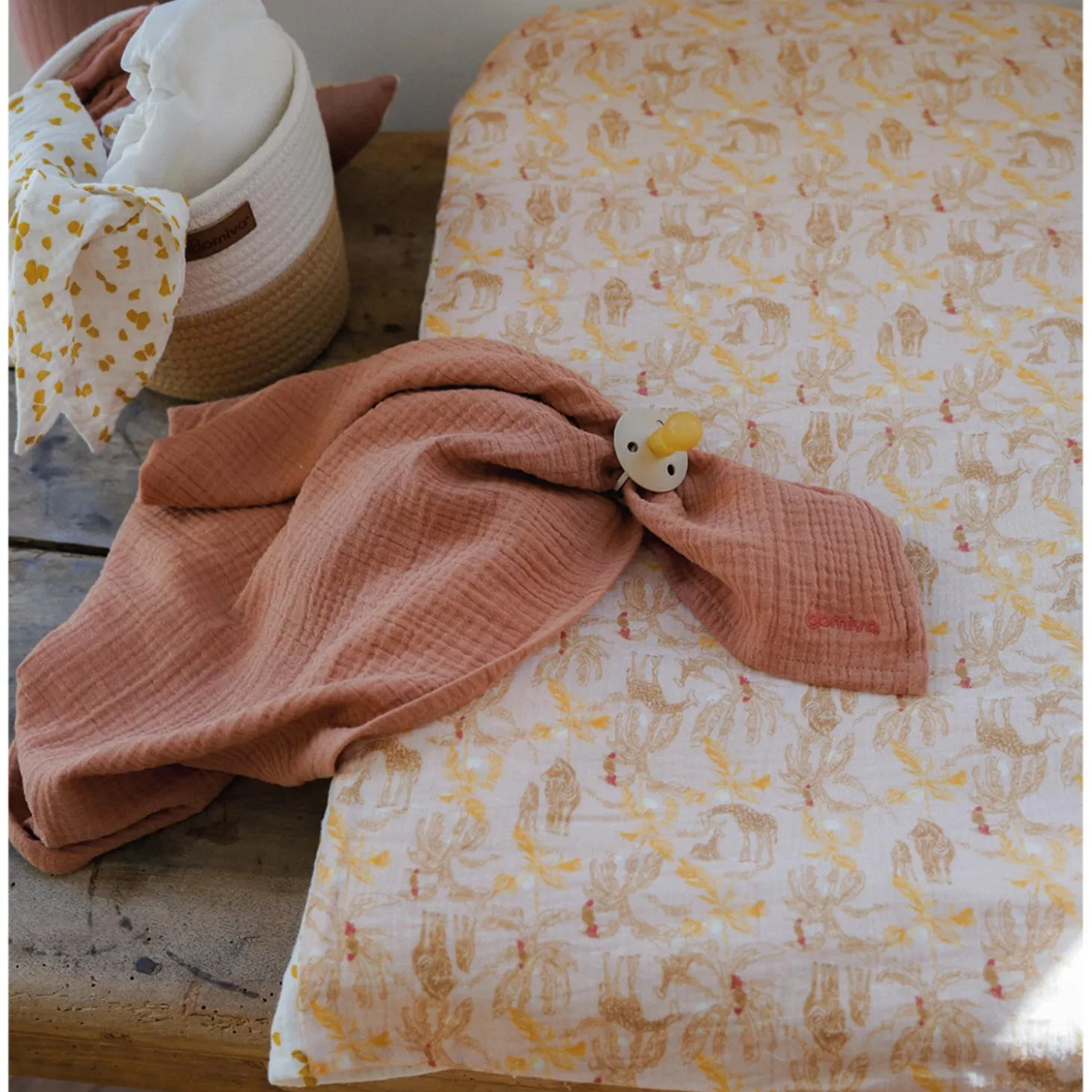 Domiva Matelas à Langer Housse Reversible Honey Moon Beige 50x75 cm