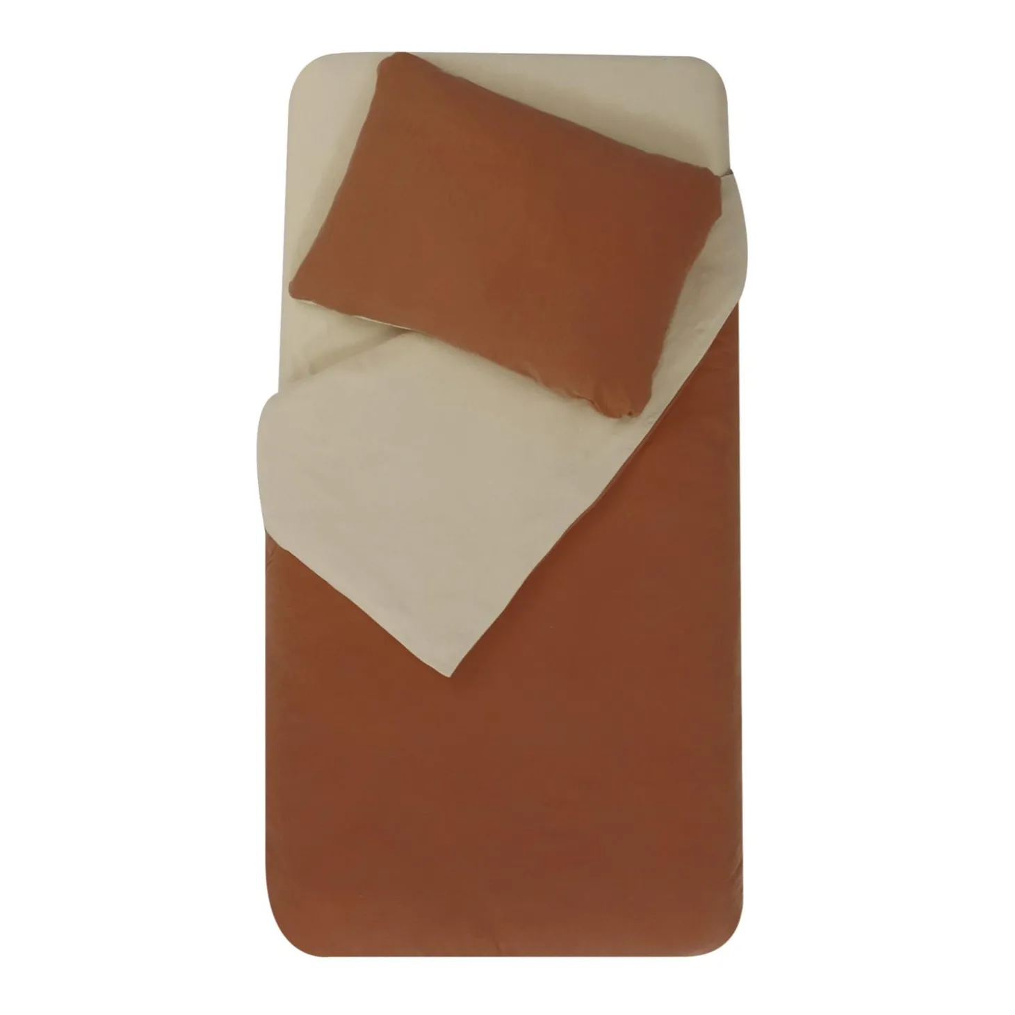 Domiva Parure de Couette + Taie Sable/Tomette 100x140 / 40x60 cm