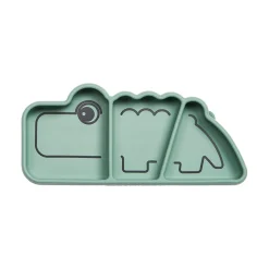 Done by Deer Assiette à goûter antidérapante silicone Croco Vert