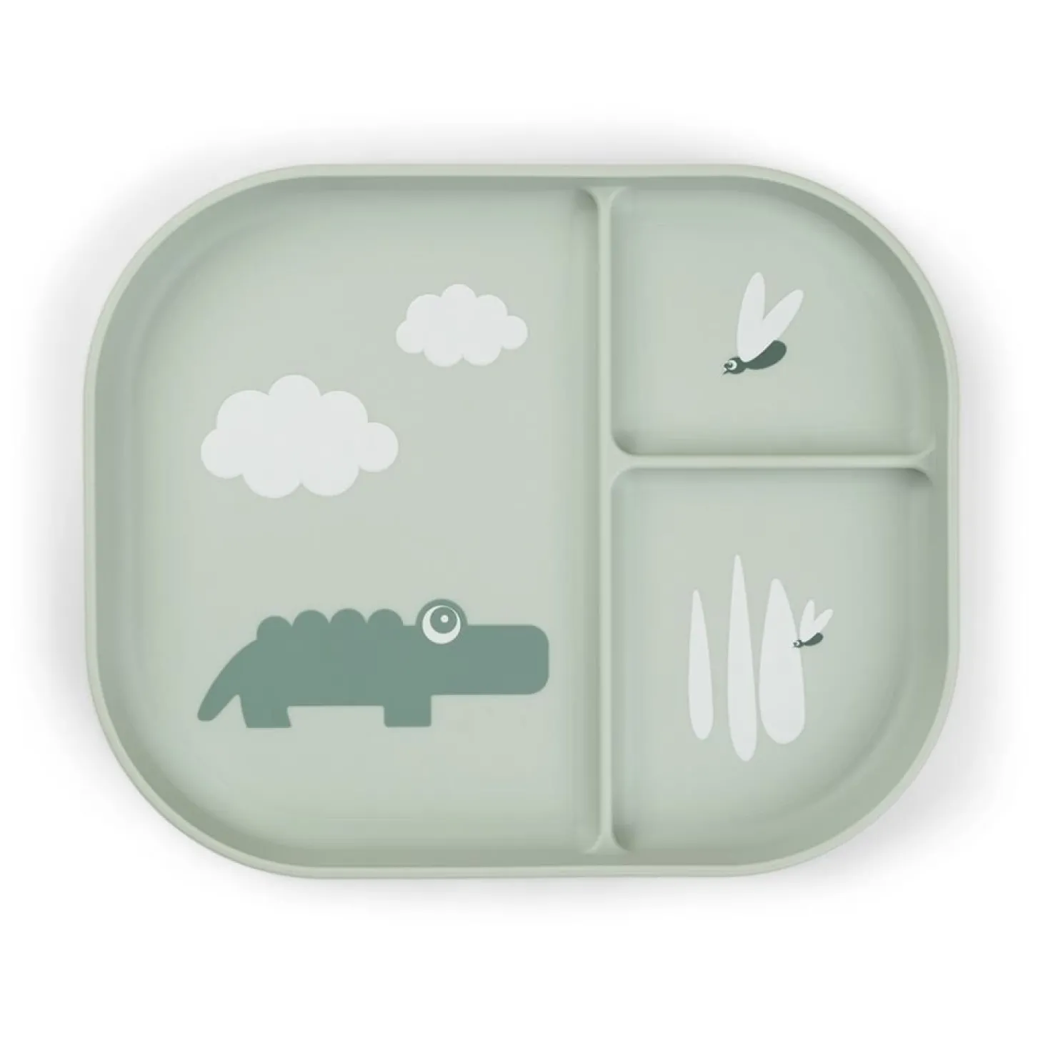 Done by Deer Assiette plateau croco Foodie Vert 22 x 18 cm