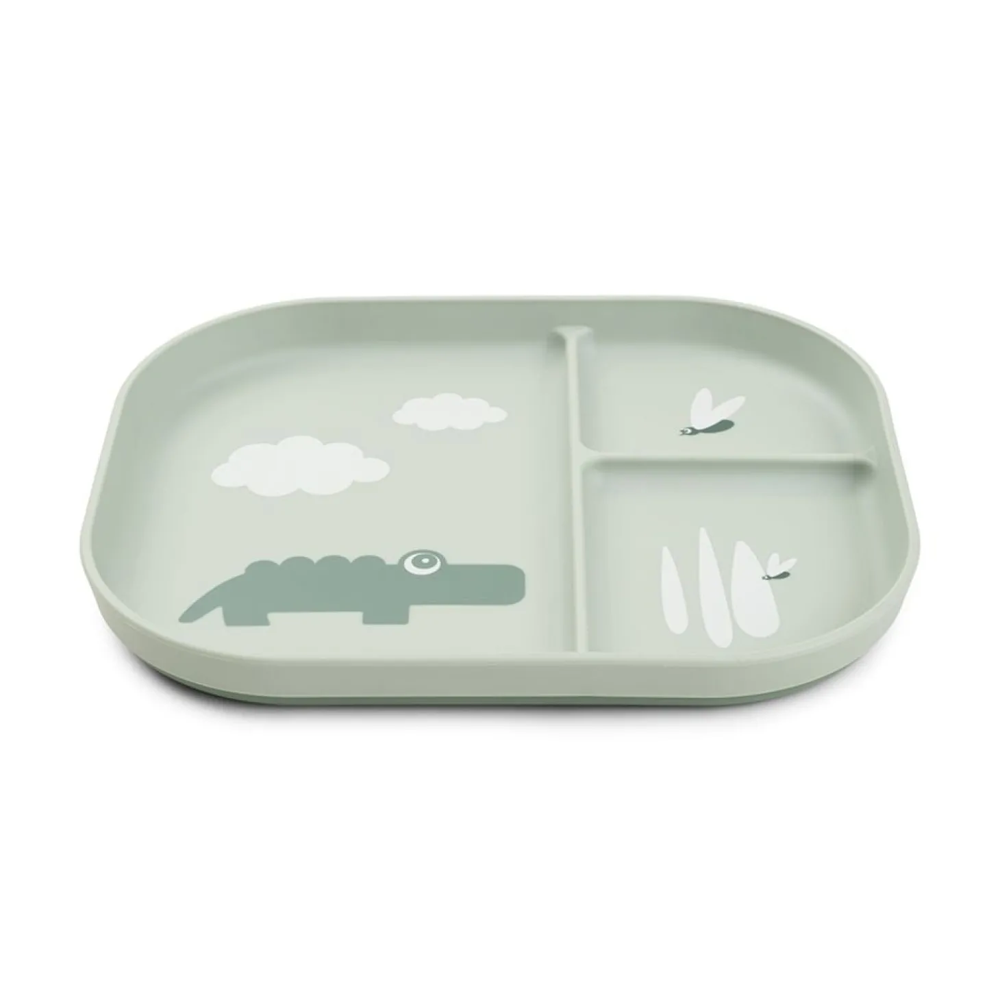 Done by Deer Assiette plateau croco Foodie Vert 22 x 18 cm
