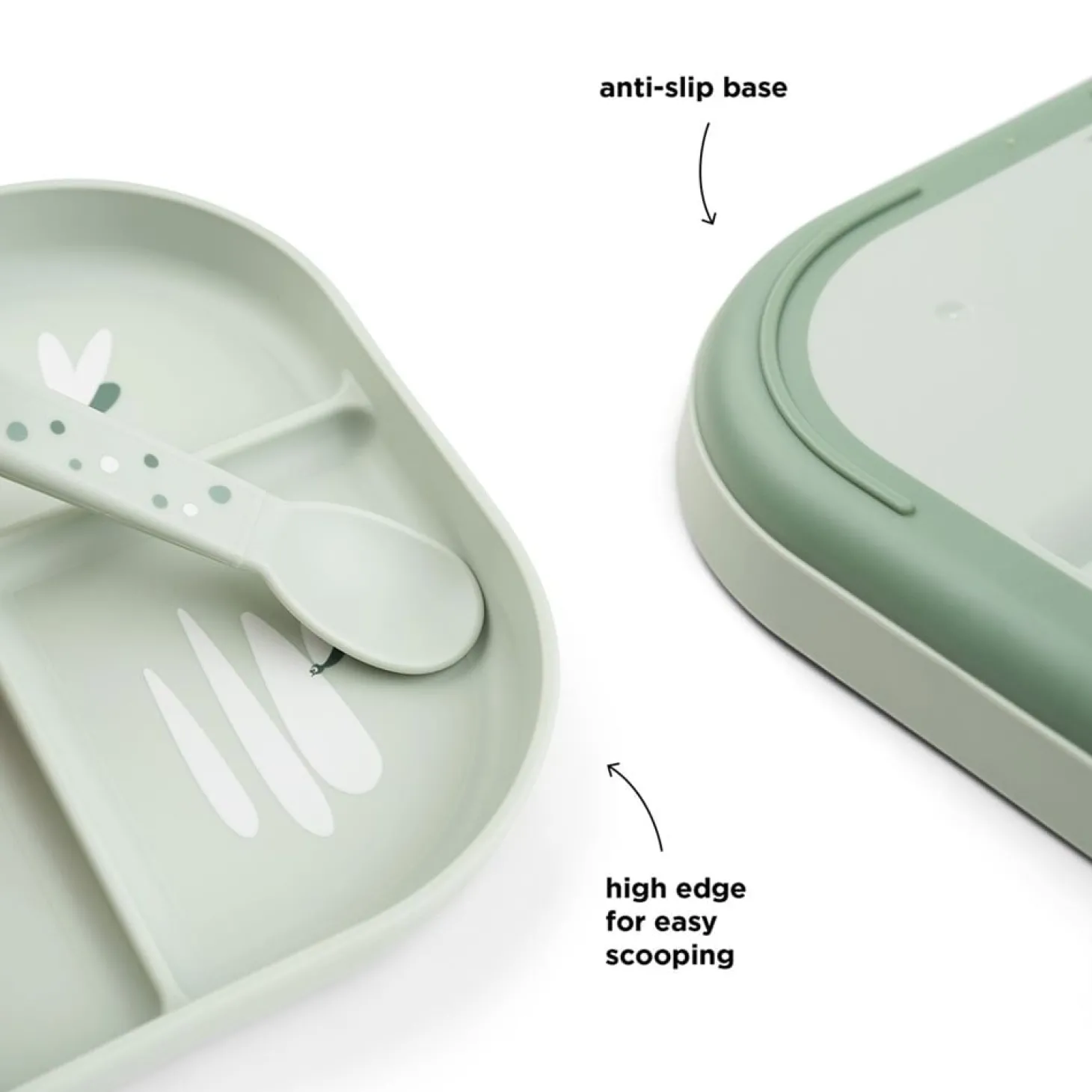Done by Deer Assiette plateau croco Foodie Vert 22 x 18 cm