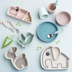 Done by Deer                    Assiette silicone avec ventouse  Elphee    Sable