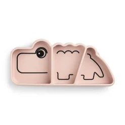 Done by Deer                    Assiette silicone avec ventouse  Croco    Rose