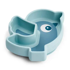 Done by Deer                    Assiette silicone avec ventouse  Birdee    Bleu