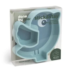 Done by Deer                    Assiette silicone avec ventouse  Birdee    Bleu