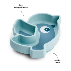 Done by Deer                    Assiette silicone avec ventouse  Birdee    Bleu
