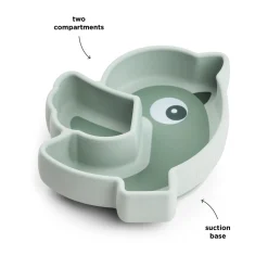 Done by Deer                    Assiette silicone avec ventouse  Birdee    Vert