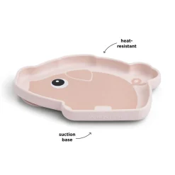 Done by Deer                    Assiette silicone avec ventouse Pigee    Rose