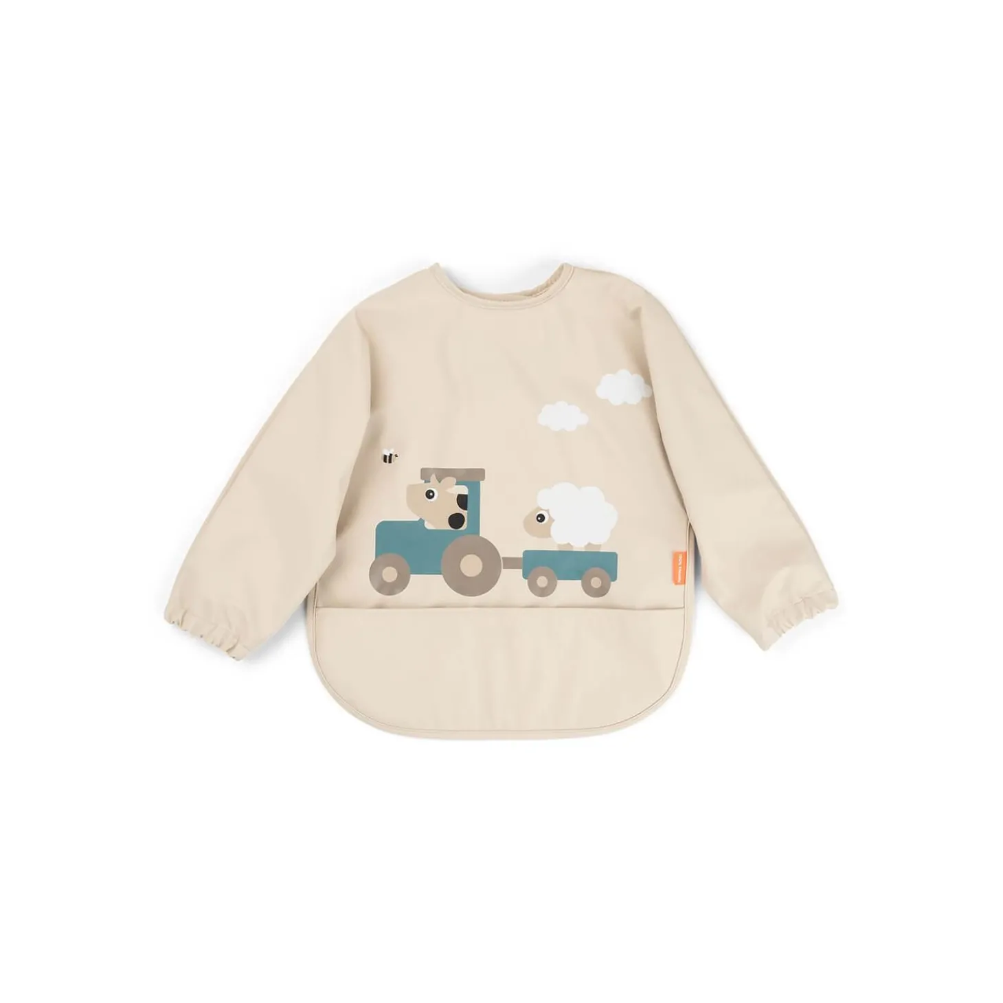 Done by Deer Bavoir avec manches & poche Stripes Vert