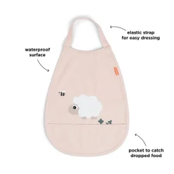 Done by Deer Bavoir élastique Tiny farm Rose