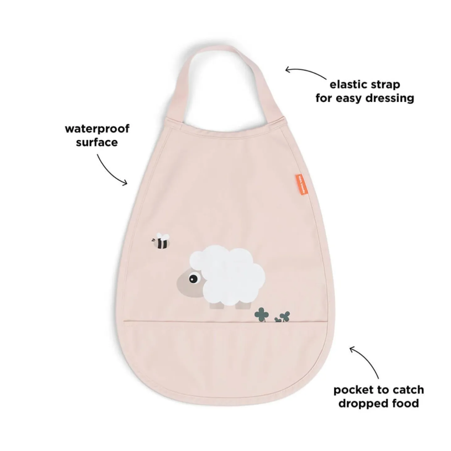 Done by Deer Bavoir élastique Tiny farm Rose