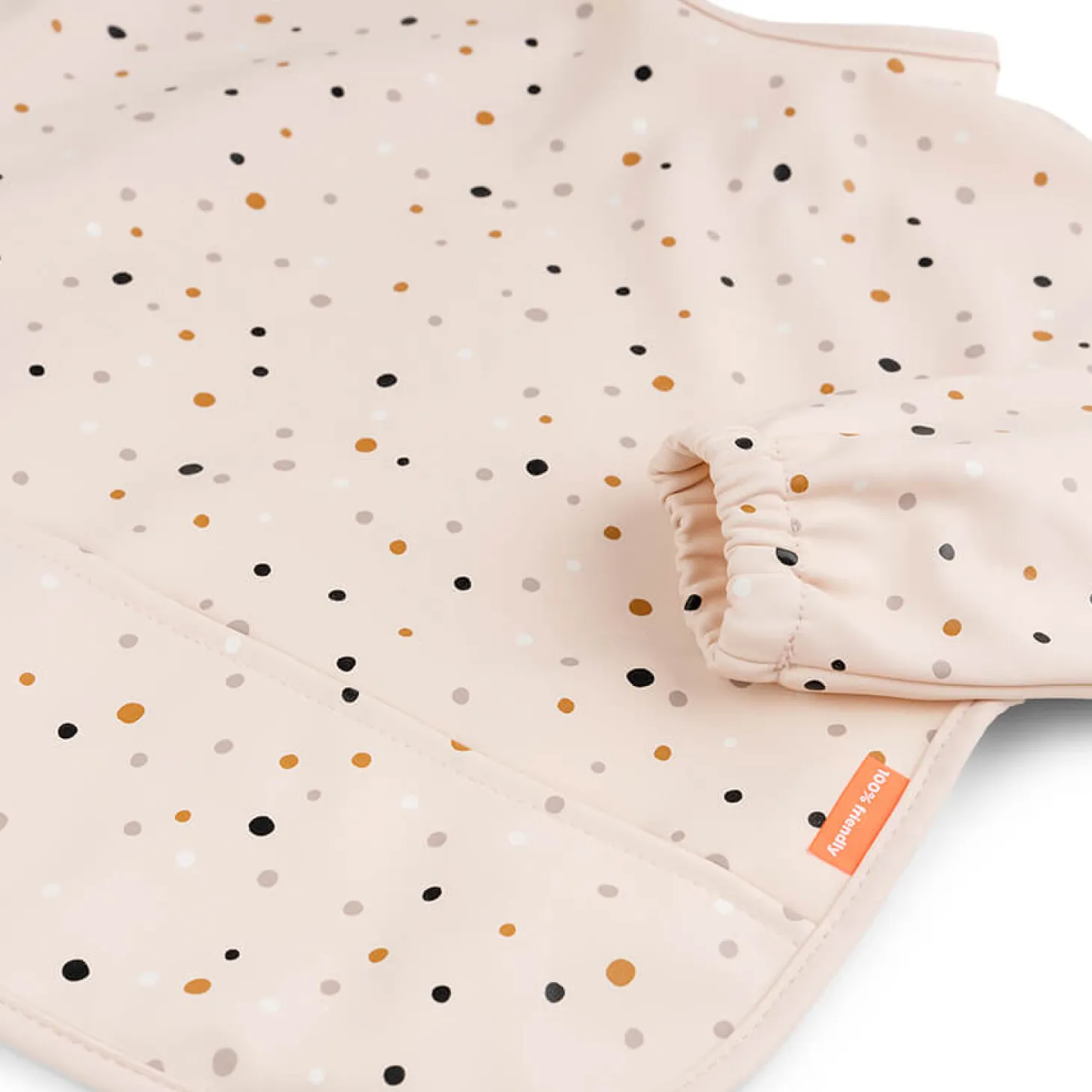 Done by Deer Bavoir manches avec poche Happy dots Rose