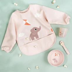Done by Deer Bavoir à manches avec poche Playground Rose