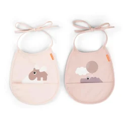 Done by Deer                    Bavoir petit lot de 2 Happy clouds    Rose