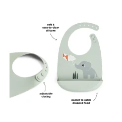Done by Deer                    Bavoir silicone Playground    Vert