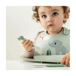 Done by Deer                    Bavoir silicone Playground    Vert