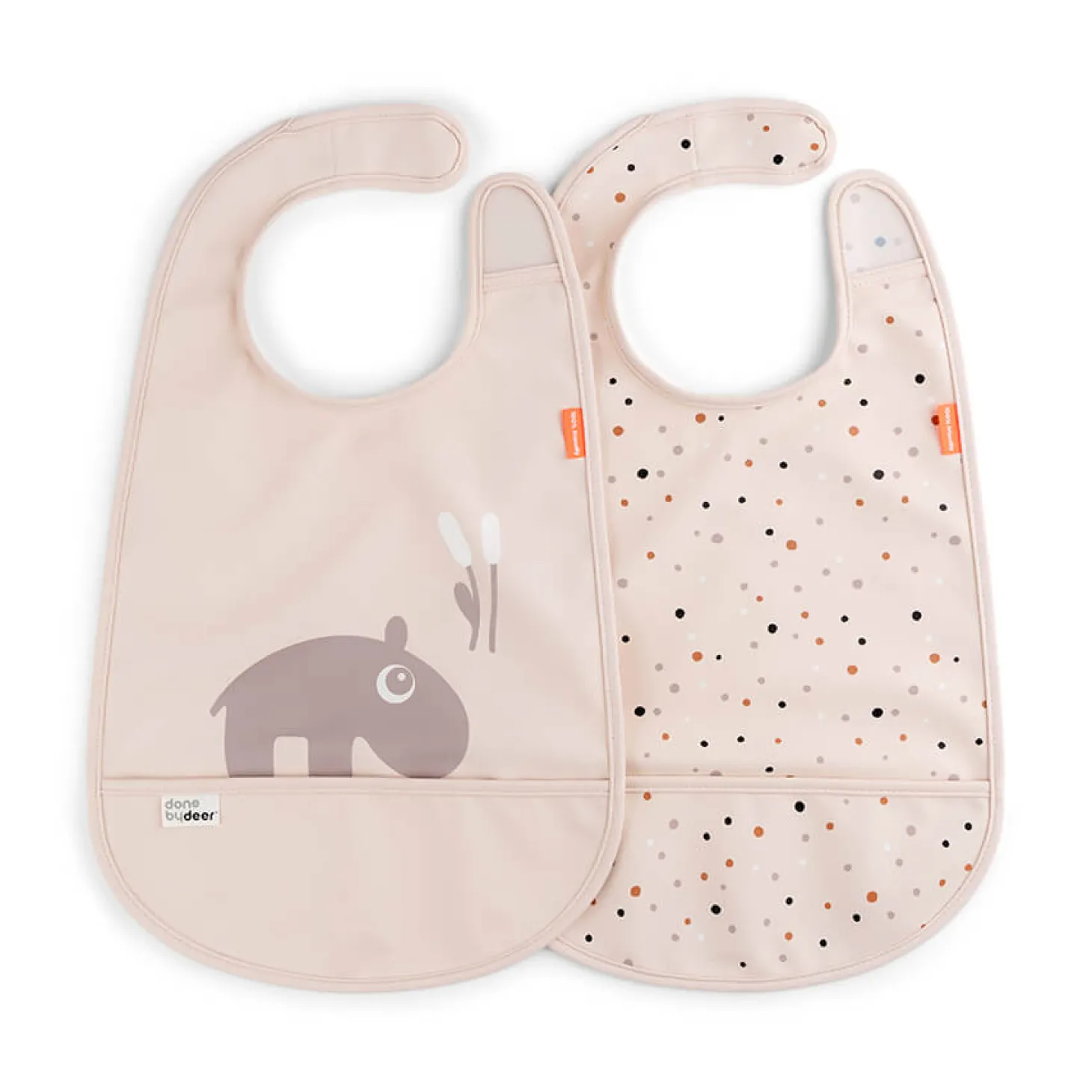 Done by Deer 2 Bavoirs velcro Ozzo Rose