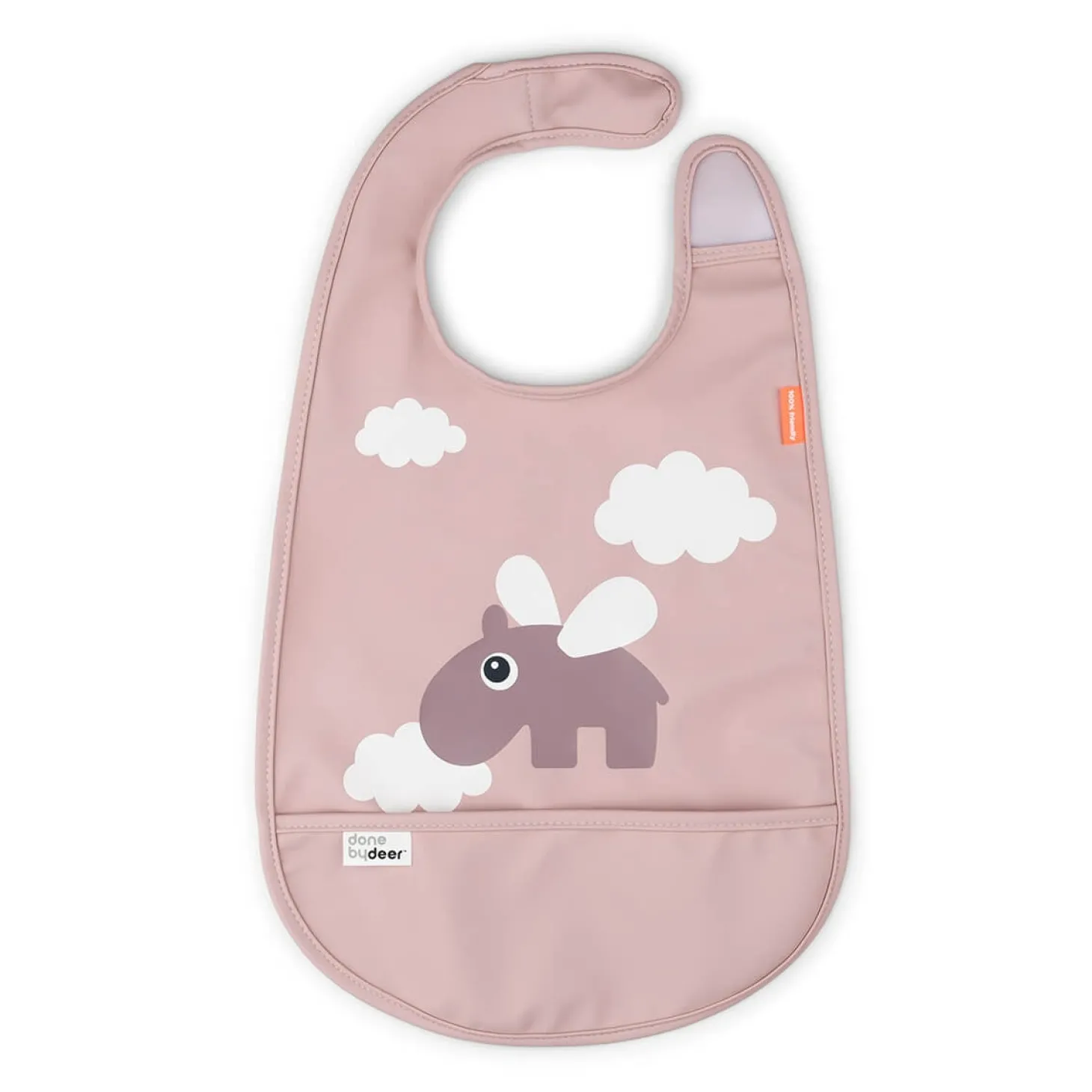 Done by Deer Bavoir velcro Happy clouds Rose