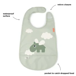Done by Deer Bavoir velcro Happy clouds Vert