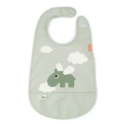 Done by Deer                    Bavoir velcro Happy clouds    Vert