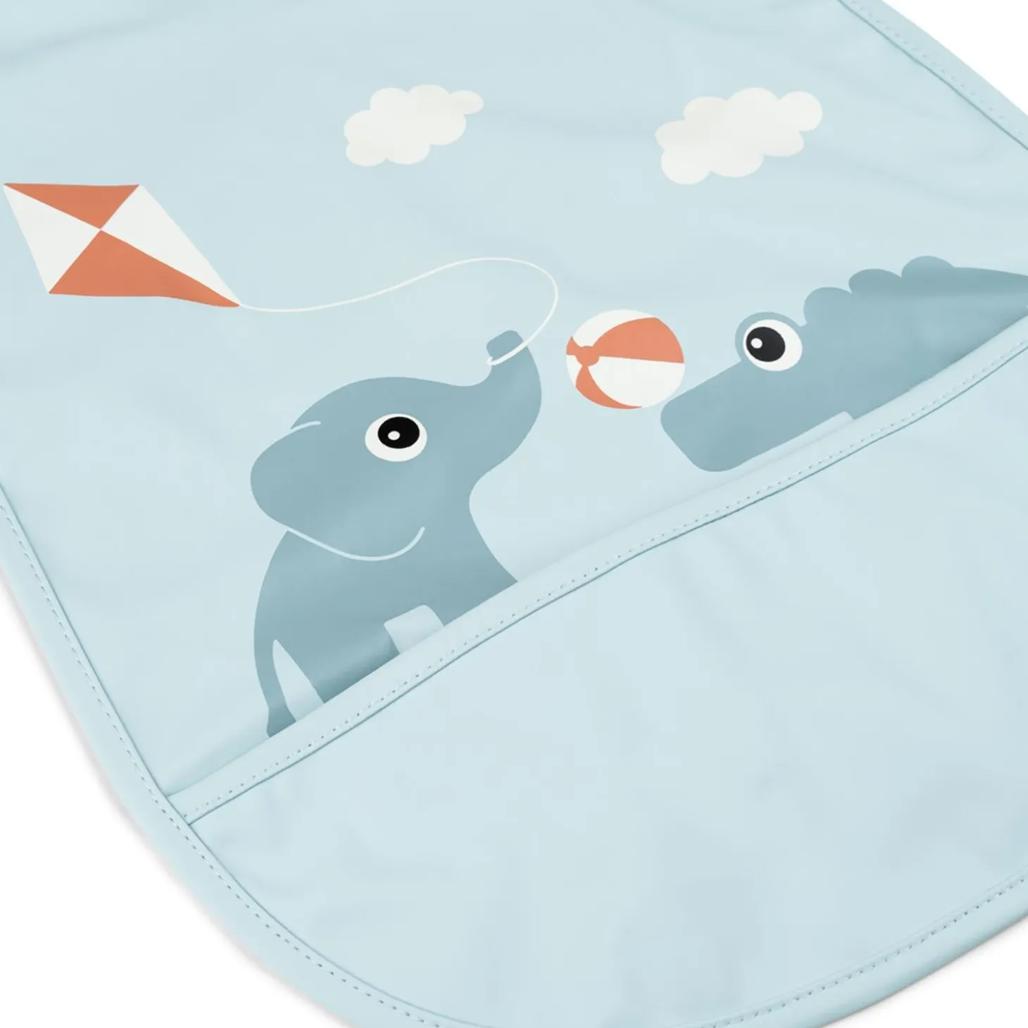 Done by Deer Bavoir velcro Playground Bleu
