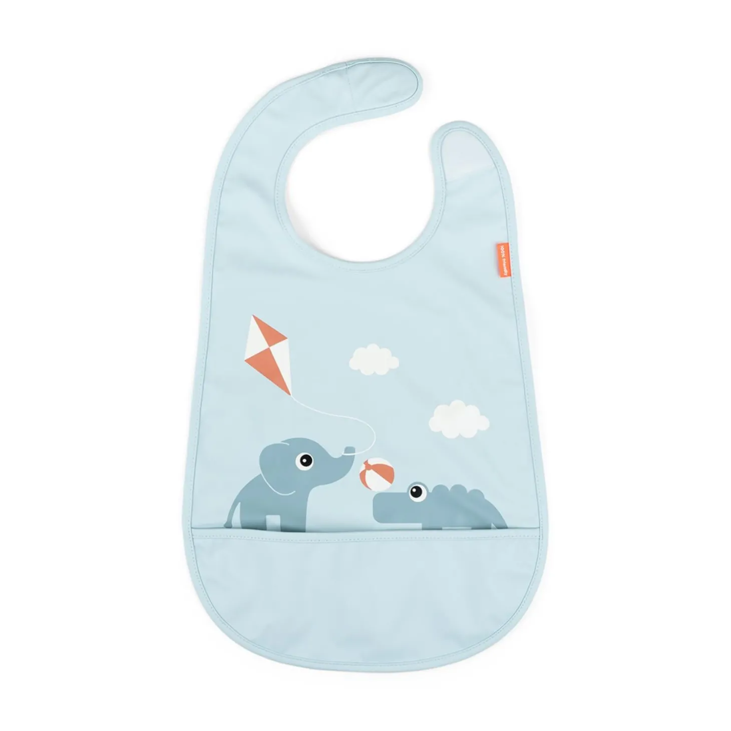 Done by Deer Bavoir velcro Playground Bleu