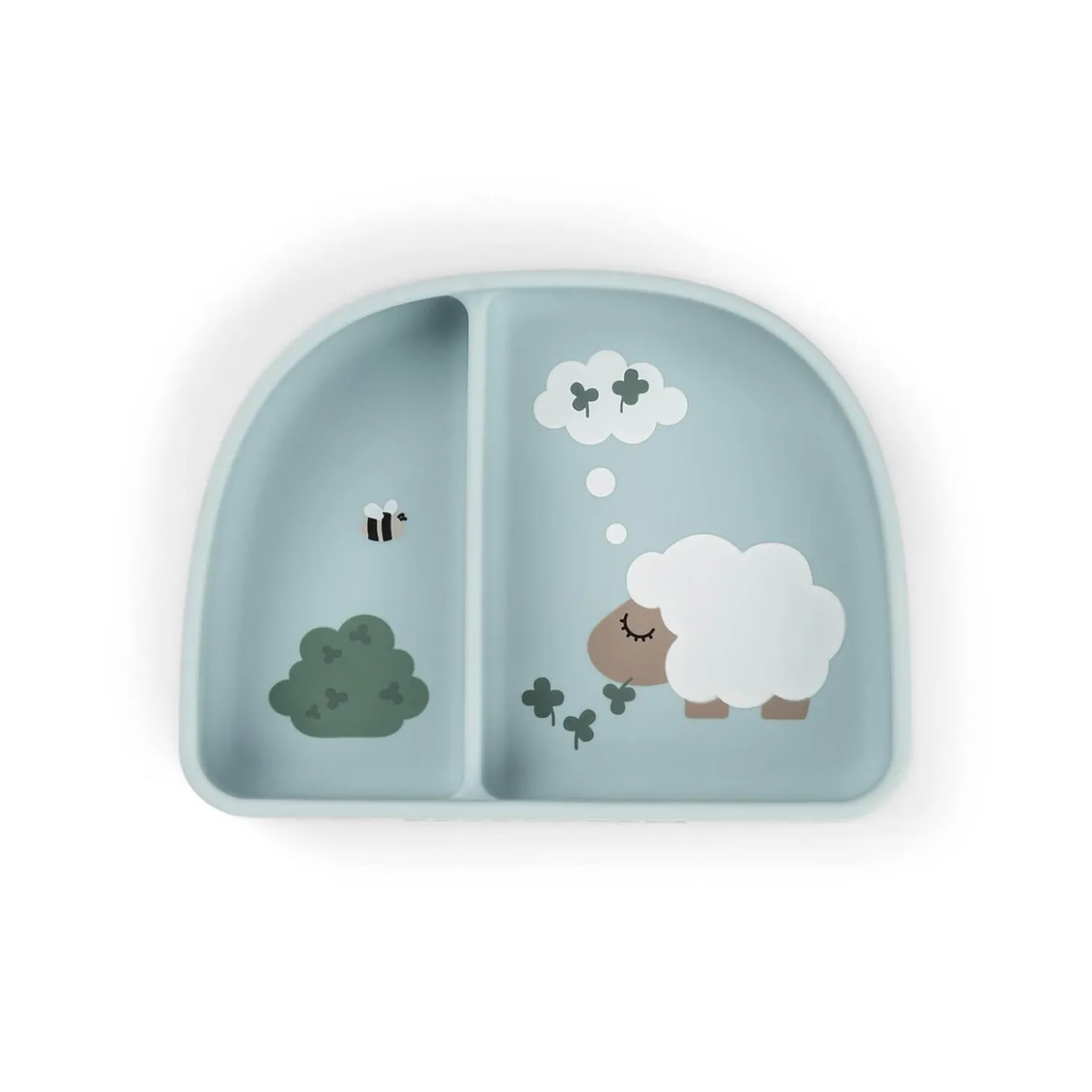 Done by Deer Bol ventouse compartiments Tiny Farm Stick&Stay Bleu
