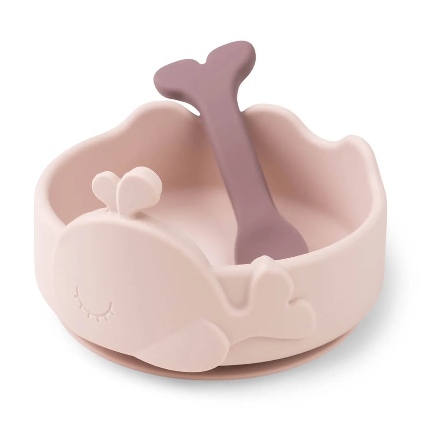 Done by Deer Bol ventouse et cuillère silicone Wally Rose