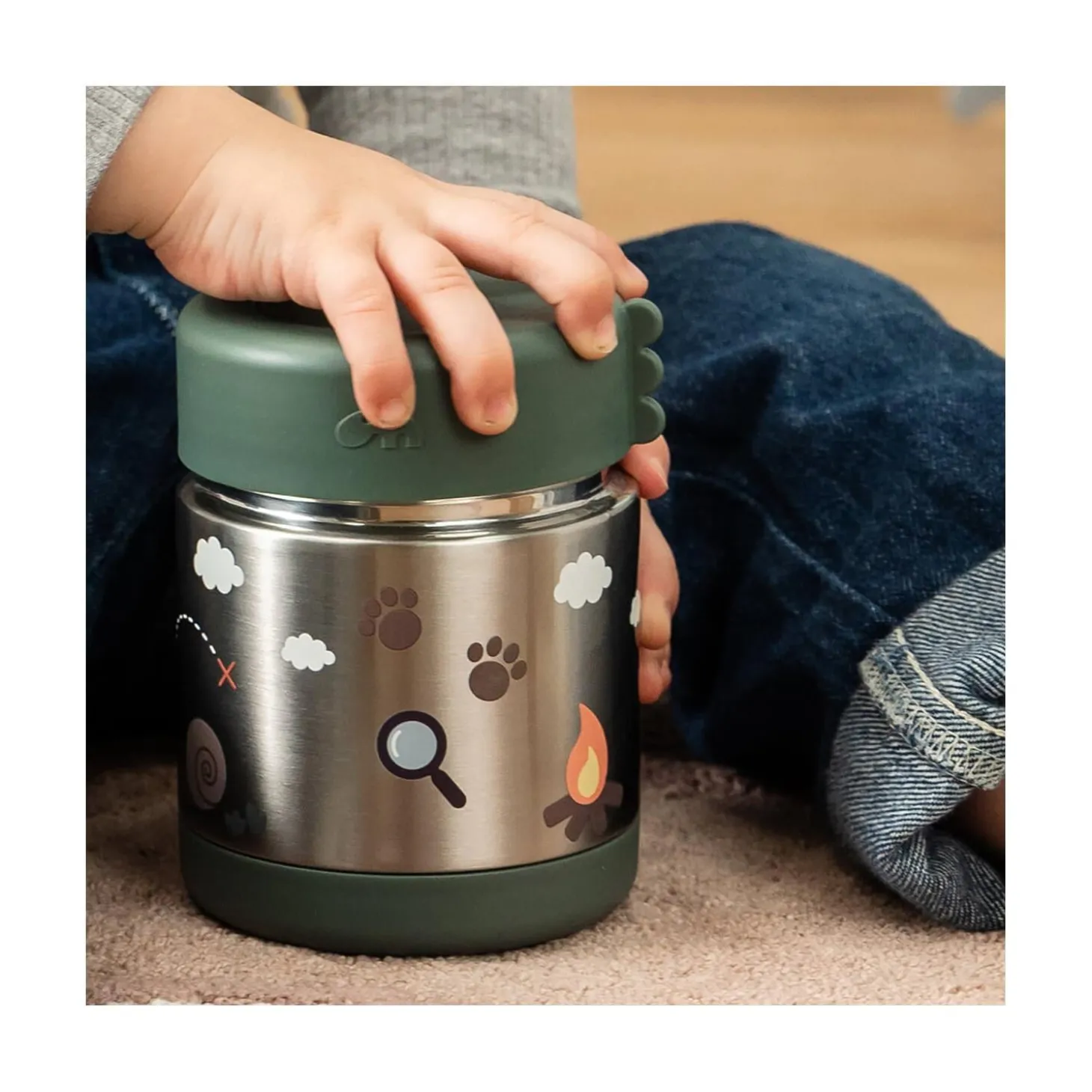 Done by Deer Boîte repas isotherme Tiny trails Vert 300 ml