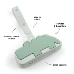 Done by Deer Boîte à sucette en silicone Croco Vert