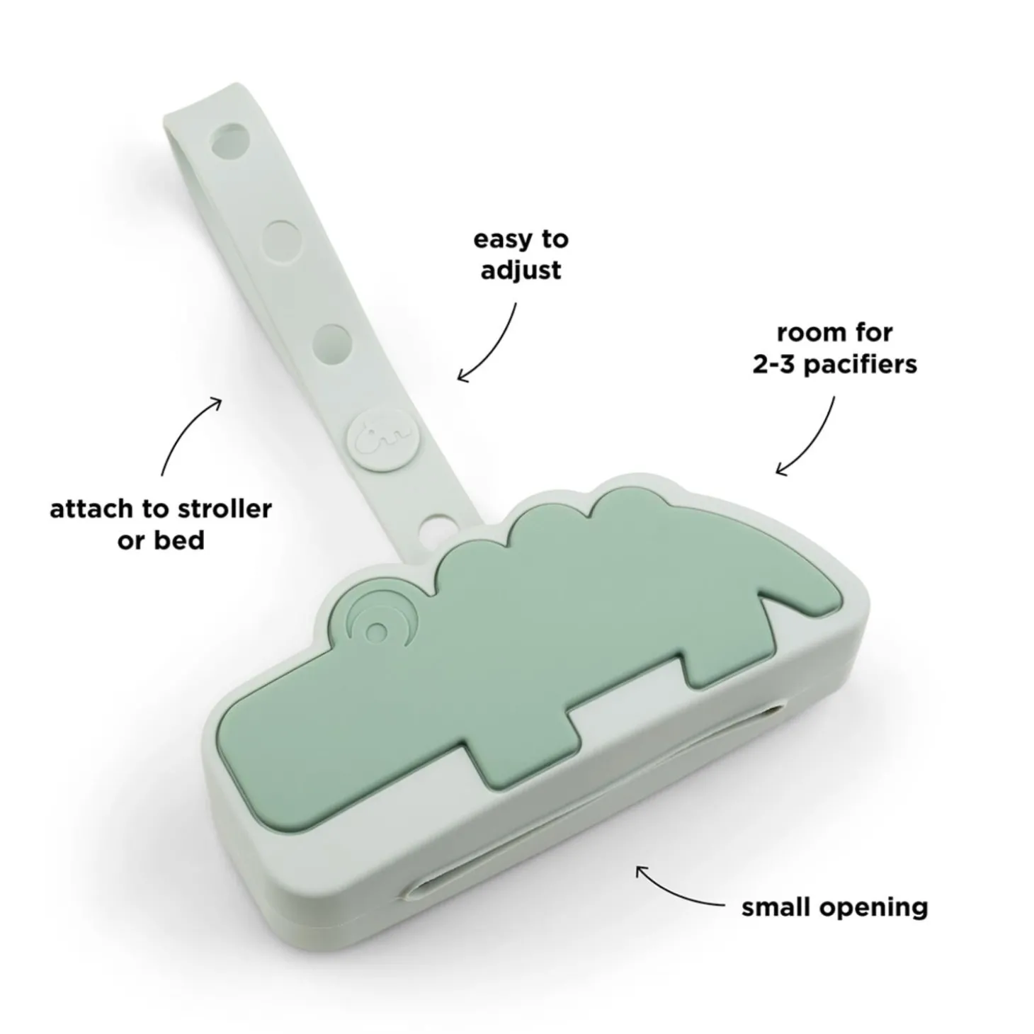 Done by Deer Boîte à sucette en silicone Croco Vert