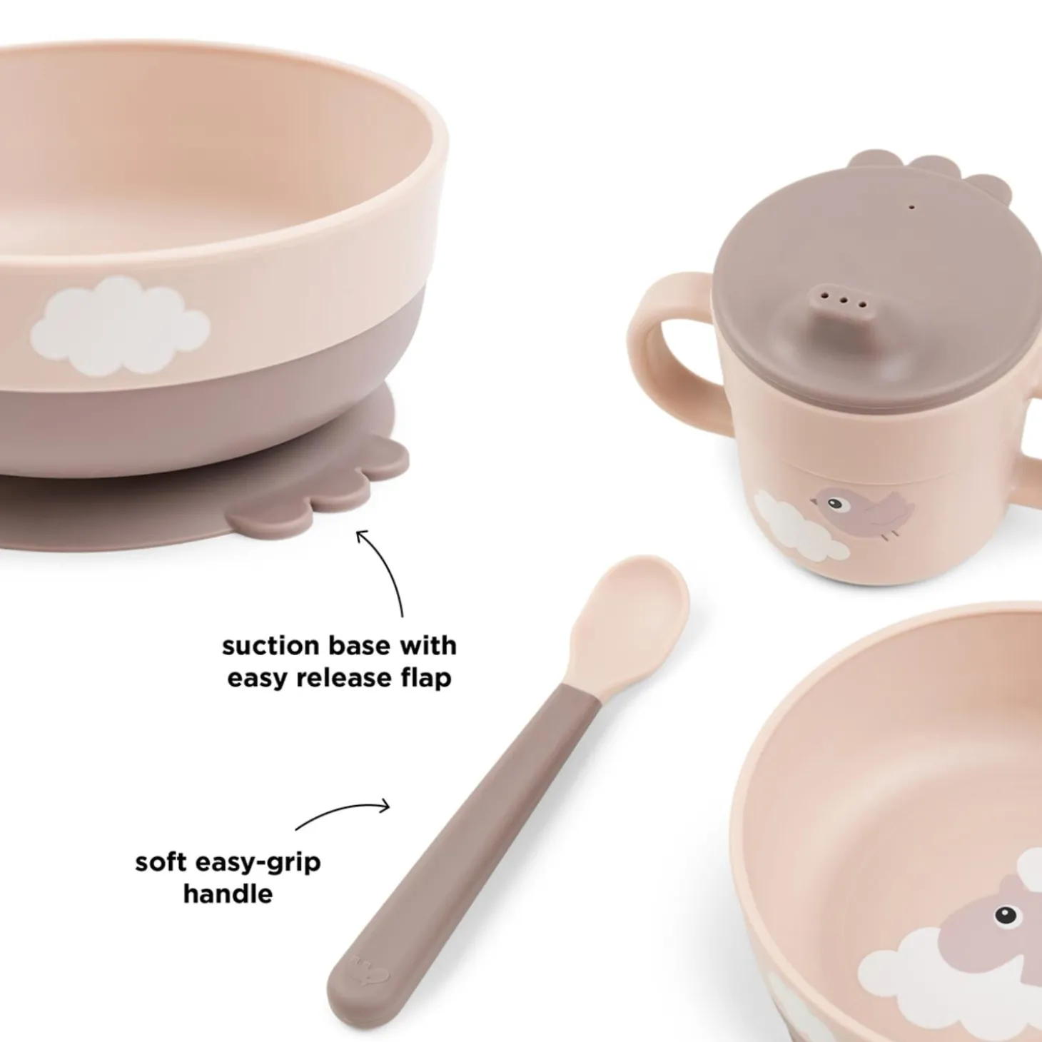 Done by Deer Coffret premier repas Foodie Happy clouds Rose