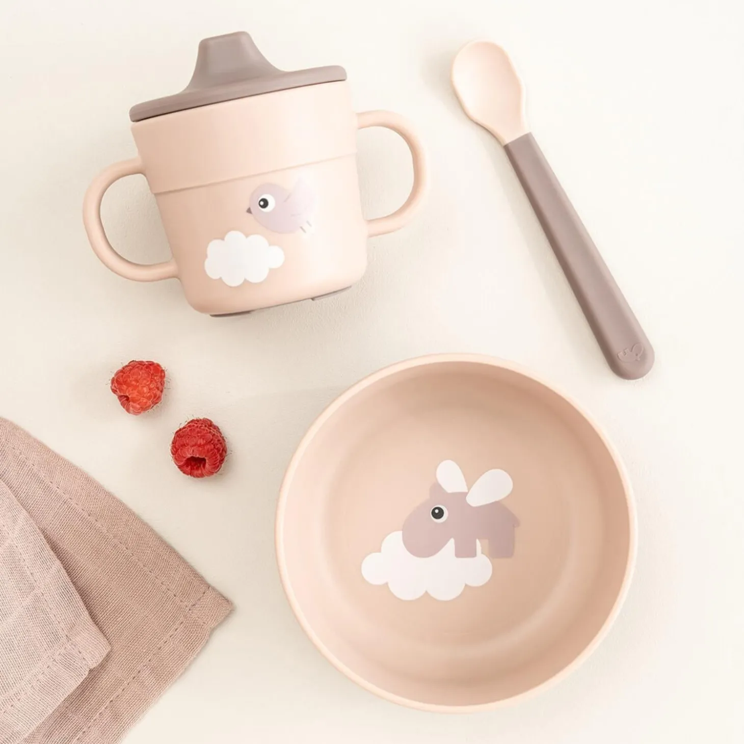 Done by Deer Coffret premier repas Foodie Happy clouds Rose