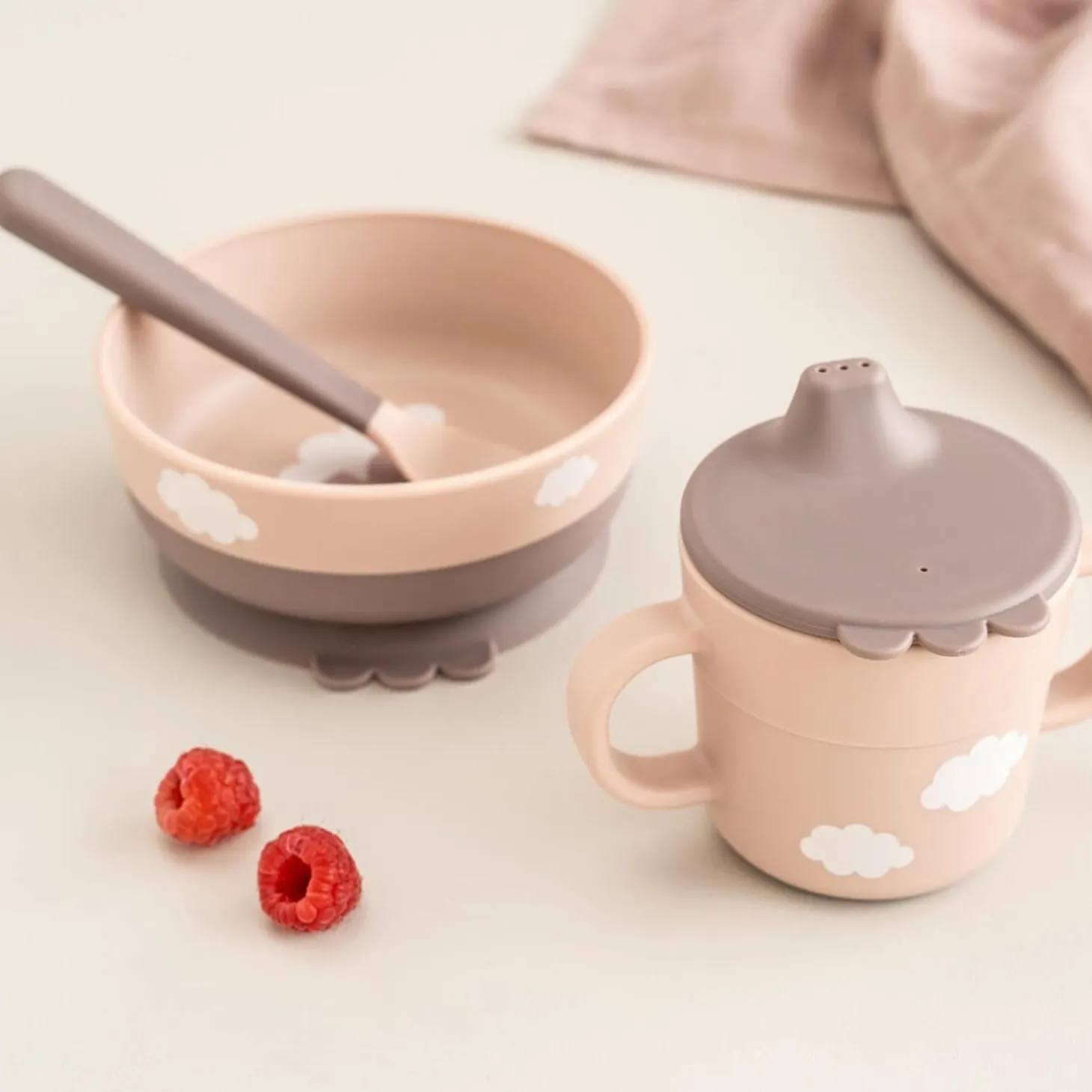 Done by Deer Coffret premier repas Foodie Happy clouds Rose