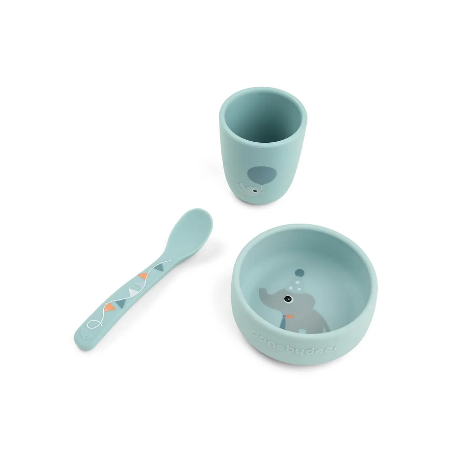 Done by Deer Coffret premier repas Celebration Stick&Stay Bleu