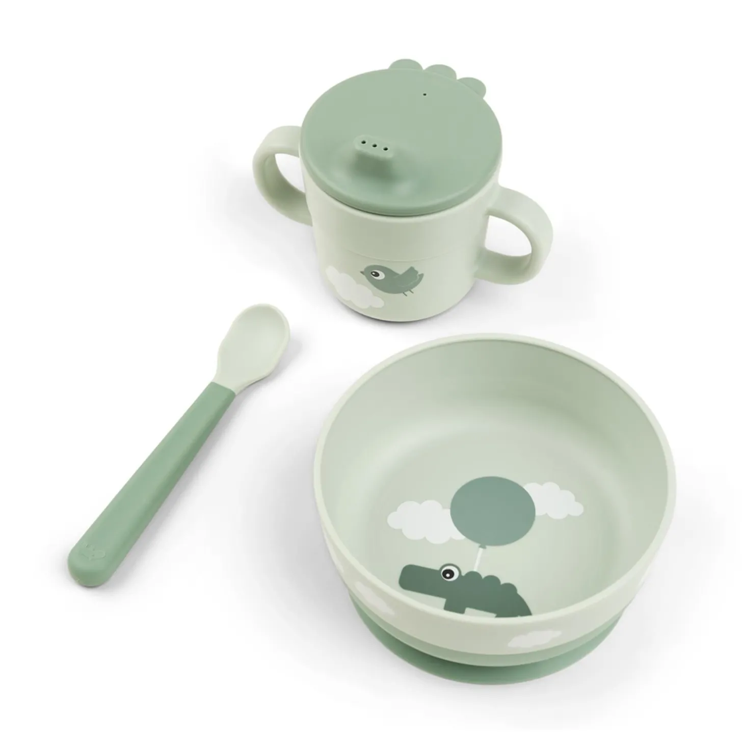 Done by Deer Coffret premier repas Foodie Happy clouds Vert