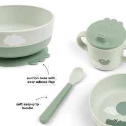 Done by Deer Coffret premier repas Foodie Happy clouds Vert