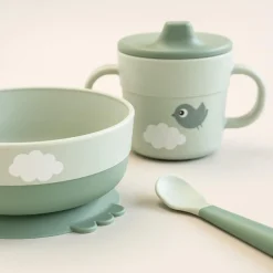 Done by Deer Coffret premier repas Foodie Happy clouds Vert